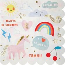 Meri Meri - I Believe In Unicorns Large Napkins - Unicorn Peçete - L