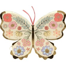 Meri Meri - Floral Butterfly Plates - Çiçekli Kelebek Tabak - 8'li