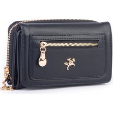  Nas Bag Kadın  Orta Boy Kağıt Demir Para ve Kartlıklı Fonksiyonel Cüzdan Siyah Dona