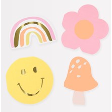 Meri Meri - Happy Face Icons Diecut Napkins - Mutlu Yüz Semboller Peçeteler (x16)