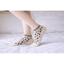 Gigi Giyim Leopar Desenli Kadın Dikişsiz Patik Çorap