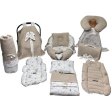 13’lü Babynest Puset Örtüsü Alt Açma Emzirme Yastığı Ana Kucağı Bebek Arabası Minderi Happy Baby Dikiş Atölyesi