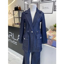 2K Kemal Kadıkıran 2 K Çizgili Denim Takım