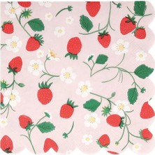 Meri Meri - Çilek Peçeteler - L - 16 Adet