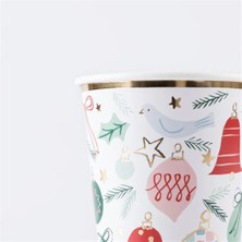 Meri Meri - Festive Pattern Cups - Yeni Yıl Bardaklar (8'li)
