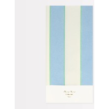 Meri Meri - Pale Blue Stripe Tablecloth - Soluk Mavi Çizgili Kağıt Masa Örtüsü