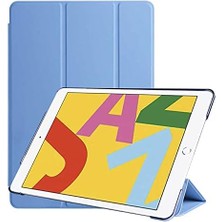 Leaf Shop iPad 10.2 Inç (7.nesil) Tablet Uyumlu Kılıf Smart Cover Standlı Slim Tablet Uyumlu Kılıfı - Mavi