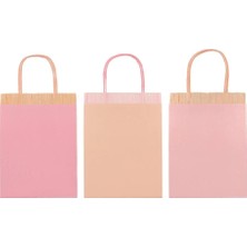 Meri Meri - Pink Fringe Party Bags - Pembe Püsküllü Hediye Çantaları (8'li)