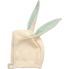 Meri Meri - Mint Bunny Baby Bonnet - Mint Tavşanlı Bebek Başlığı