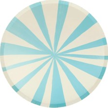 Meri Meri - Blue Stripe Plates - Mavi Çizgili Tabaklar - L - 8'li