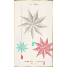 Meri Meri - Şeritli Yıldız Asılan Süsler - 3 Adet