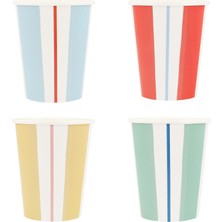 Meri Meri - Çizgili Bardaklar - 8 Adet