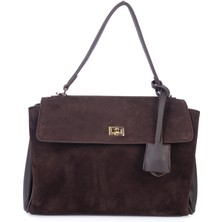 Alessia Bag Nessa Kilit Detaylı Süet Deri Omuz Çantası