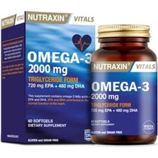Leaf Shop Vitals Omega-3 2000 Mg Epa + Dha Balık Yağı Içeren Takviye Edici Gıda (1 x 60 Kapsül)