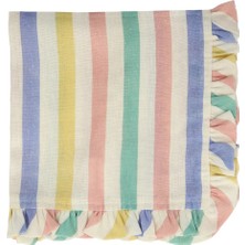 Meri Meri - Multi Stripe Ruffle Napkins - Çok Çizgili Fırfırlı Kumaş Peçeteler - 4'lü