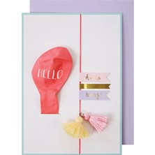 Meri Meri - Hello Balon Tebrik Kartı - Pembe