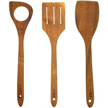 Hakiki El Yapımı Ceviz 3 Parça Spatula Seti 30 Cm