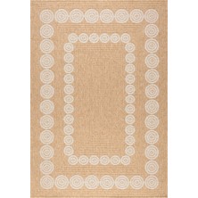 Maison Nazar Nature - Beyaz Geometrik Desenli, Doğal Jüt Görünümlü Halı - NAT8868BLA