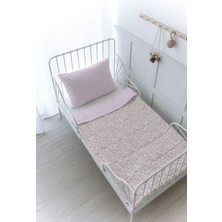 Özgürce Organik Baskılı Montessori Yorgan Seti, Pink Flowers, 100X200 cm