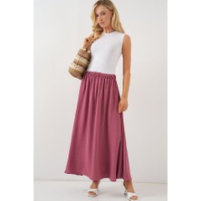 Uzun Ayrobin Etek 8050 - Gül Kurusu