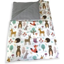 Özgürce Pamuklu Bebek ve Çocuk Yorganı 130X200 Cm, Doğa ve Hayvan Desenli