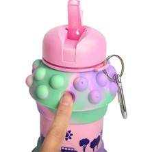 Leaf Shop Home Çocuklar Için Katlanabilir Içecek Şişesi, Bulaşık Makinesinde Yıkanabilir Spor Şişesi, Okul ve Spor Için, Katlanabilir Matara, Sızdırmaz Matara (Karışıkrenkli)