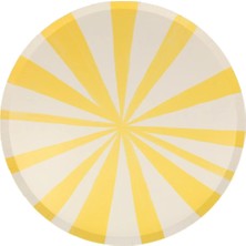 Meri Meri - Yellow Stripe Plates - Sarı Çizgili Tabaklar - L - 8'li