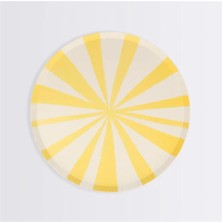 Meri Meri - Yellow Stripe Plates - Sarı Çizgili Tabaklar - S - 8'li