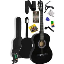 Leaf Shop CG-36BK-PAK Kaliteli 36 Inç 3/4 Juniur Çocuk Gitarı 8-12 Yaş Arası (Çanta Tuner Askı Pena Metod)