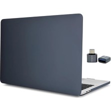 Leaf Shop MacBook Air M1 Kılıf 13 Inç ile Uyumlu, Mat Sert Kılıf Flu Görünüm A2337 A2179 A1932, Çizilmeye ve Darbelere Dayanıklı Koruma Kapak Siyah