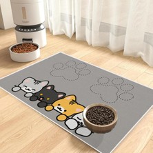 Kedi ve Köpek Mama Altlıgı Evcil Hayvan Beslenme Matı(Kediler) Kolay Temizlenir Yıkanabilir