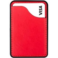 Leaf Shop Telefon Kılıflarına Uyumlu Telefon Arkası Kartlık Yapışkanlı Kırmızı