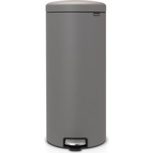 Leaf Shop Tret Çöp Kovası, Iç Kovalı, Plastik, Çelik, Mineral Concrete Grey, 30 Litre