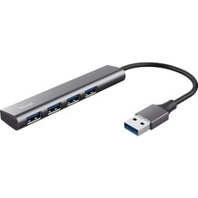 Leaf Shop Halyx 4 Port USB Hub 3.2 - Tak Çalıştır, Küçük, Şık ve Güçlü, Kablo Uzunluğu: 10 Cm, Toplam Ağırlık :38 gr