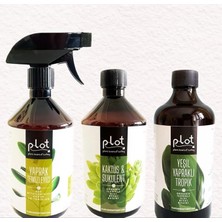 Leaf Shop Bitki Bakım Seti: Kaktüs Sukulent Besini + Yeşil Yapraklı Bitki Besini + Yaprak Temizleyici