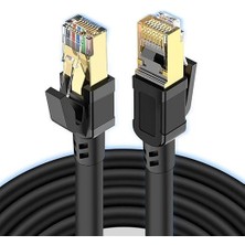 Leaf Shop Cat8 Ethernet Kablosu, Yüksek Hızlı ve Dayanıklı Cat8, Yüksek Hızlı ve Dayanıklı Cat8 Lan Ağ Kablosu 40GBPS, 2000MHZ,SIYAH,2M
