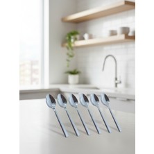 Airobazar Paslanmaz Çelik Çay Kaşığı 6’lı Set – 304 Kalite 2mm, Parlak, Dayanıklı ve Şık Tasarım