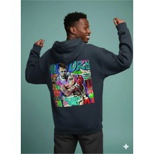 Lenithra Pop Art Muhammed Ali Sırt Baskılı Unisex Oversize Hoodie