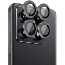 Leaf Shop Xiaomi Redmi Note 14 Pro Kamera Lens Koruyucu Cam Filmi – Safir (Sapphire) | Üstün Koruma & Maksimum Şeffaflık (Siyah (Black))