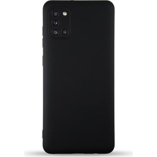 Leaf Shop Iletişim Samsung Galaxy A31 ile Uyumlu Kapak Içi Kadife Kamera Korumalı Lansman Silikon Kılıf - Siyah