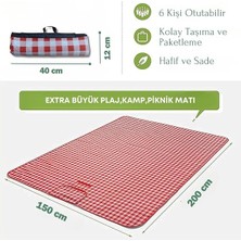Leaf Shop Piknik Örtüsü, 200 cm x 200 cm Katlanabilir Piknik Matı, Su Geçirmez, Kum Geçirmez, Plaj Örtüsü, Kamp, Yürüyüş, Aile Konserleri Için Taşınabilir Piknik Halısı (Beyaz-Kırmızı Kare)
