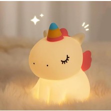Leaf Shop Yumuşak Silikon Unicorn Mini Gece Lambası Dekoratif Işık Derecesi Ayarlanabilir Yatak Odası Lambası Boynuzlu At Kitap Okuma Lambası Çocuk Odası 9cm x 13CM A-007 (Unicorn - A-007)