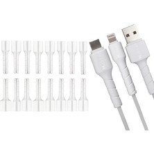Leaf Shop Case 16 Parça Şarj Kablosu Koruyucu, iPhone Için USB C Şarj Kablosu Koruyucu, Şarj Kablosu Koruyucu, Kablo Tutucu Klipler, Kablo Koruyucu, iPhone Şarj Cihazı Için Kablo Koruyucu
