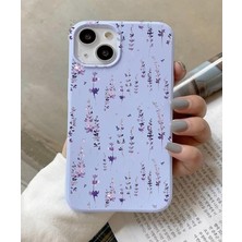Leaf Shop iPhone 13/14 Uyumlu Silikon Telefon Kılıfı Premium Malzeme ve Desen Kalitesi Pöfüdü01 (Purple Flowers)