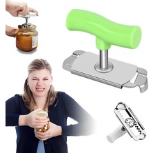 Leaf Shop Pratik Kavanoz ve Şişe Kapak Açacağı - Yeşil – Paslanmaz Çelik, Ayarlanabilir, Ergonomik Tutma Saplı