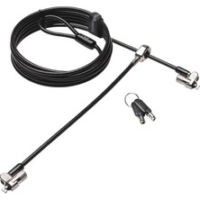 Leaf Shop K65048WW Microsaver 2.0 Twin Notebook Kilidi, T-Bar Kilit Mekanizmasi ve Karbon Çelik Kablo, 2,4 M Uzunluk
