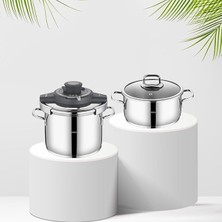 Leaf Shop Ocean 4-6 Litre Matik Düdüklü Tencere Seti (Gri)