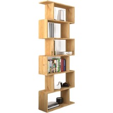 Leaf Shop 6 Raflı Kitaplık, Dekoratif Raf Zigzag Kitaplık, Labirent Dekor, Rivoli
