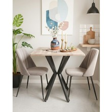 Sofex Mutfak Cafe Balkon Bahçe Restoran Yemek Masası 70X70 Metal Ayak 1.kalite