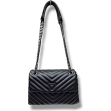 Janussi 2004-26 Deri Kabartma Dikişli Omuz Askılı Kadın Çanta